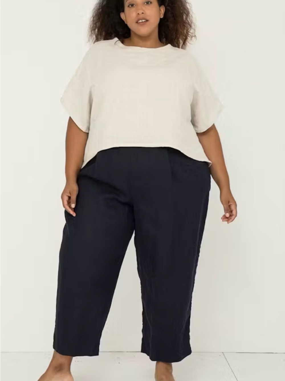 Elizabeth Suzann midweight linen Andy Pant in Black